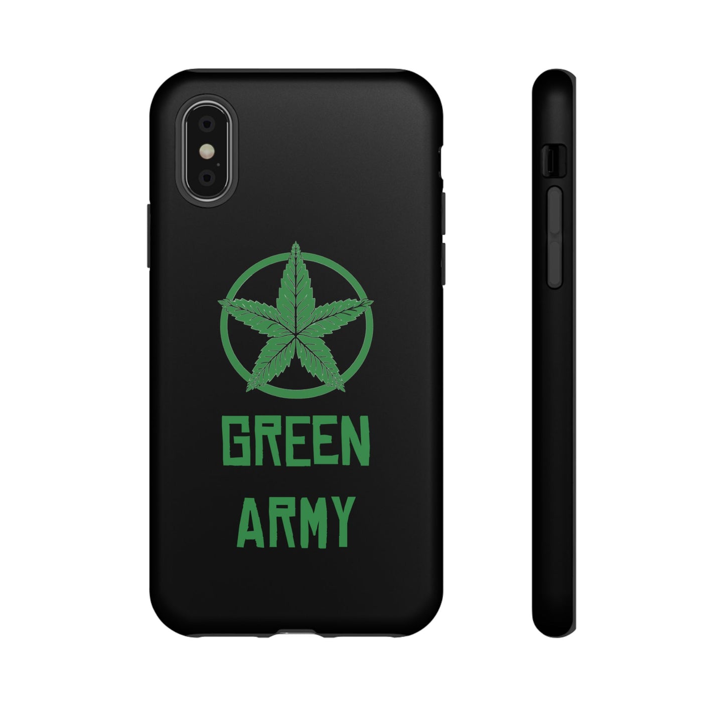 Black Full Green Army Star Leaf Tough Cases