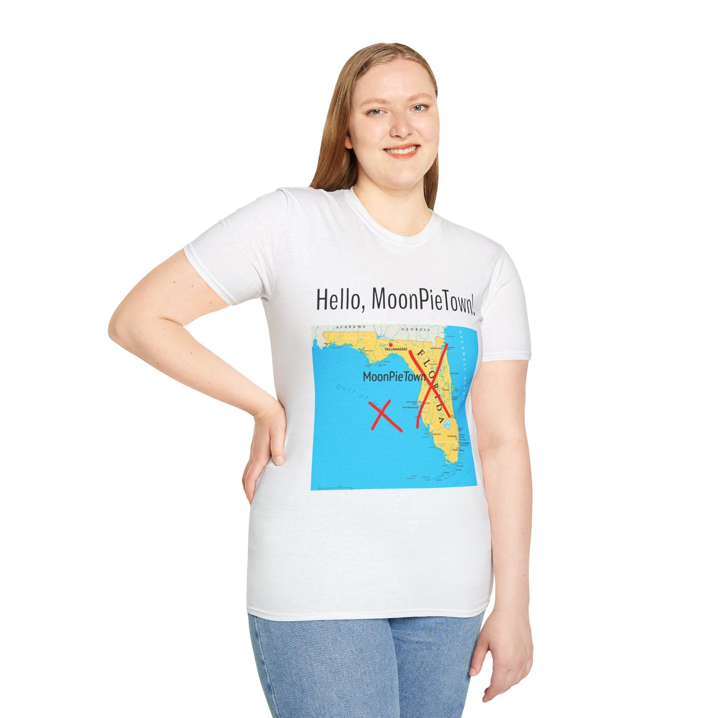 Hello MoonPieTown Unisex T-Shirt - Fun Florida Map Design