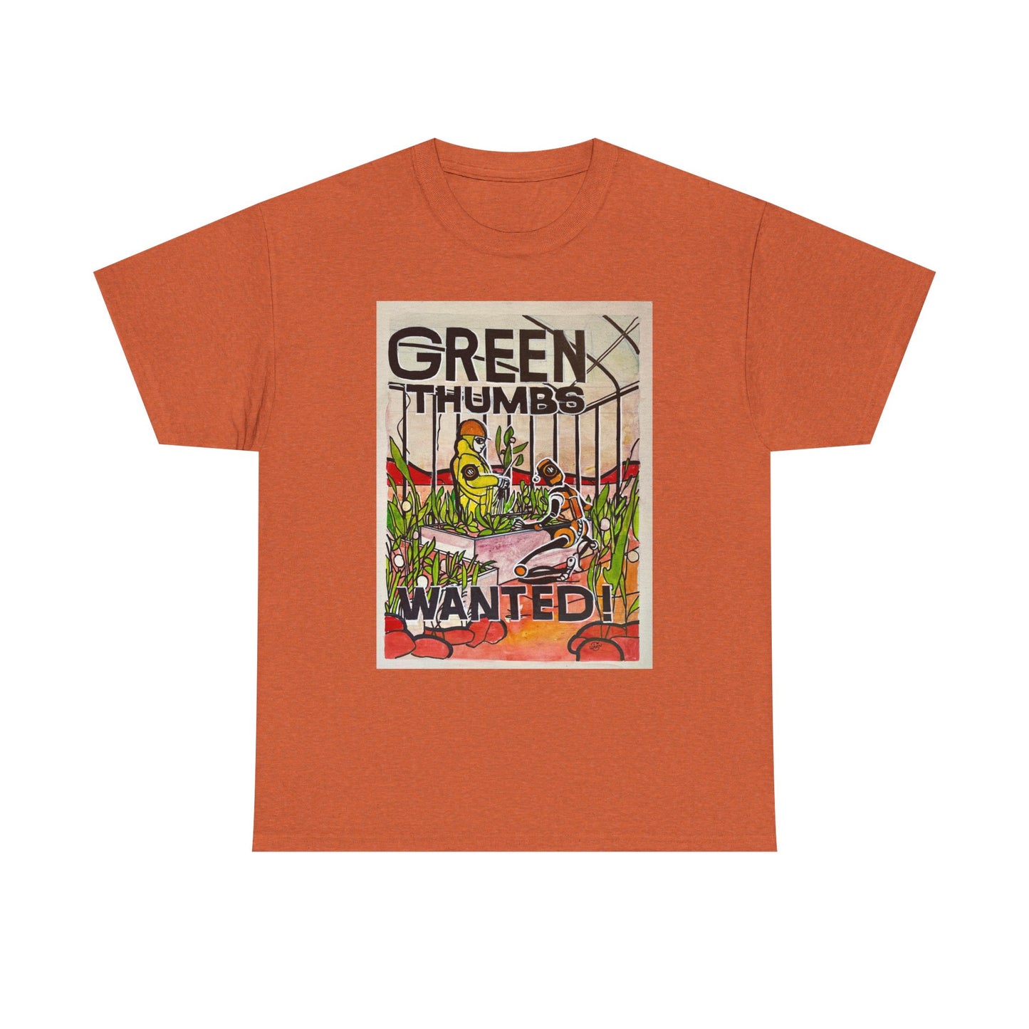 Martian Green Thumbs Unisex Heavy Cotton Tee