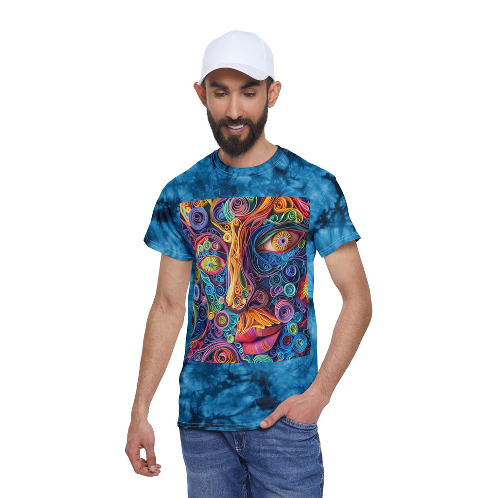 Paper Face Tie-Dye Tee, Crystal