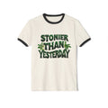 Stoner Vibes Unisex Cotton Ringer T-Shirt - 'Stonier Than Yesterday' Graphic Tee