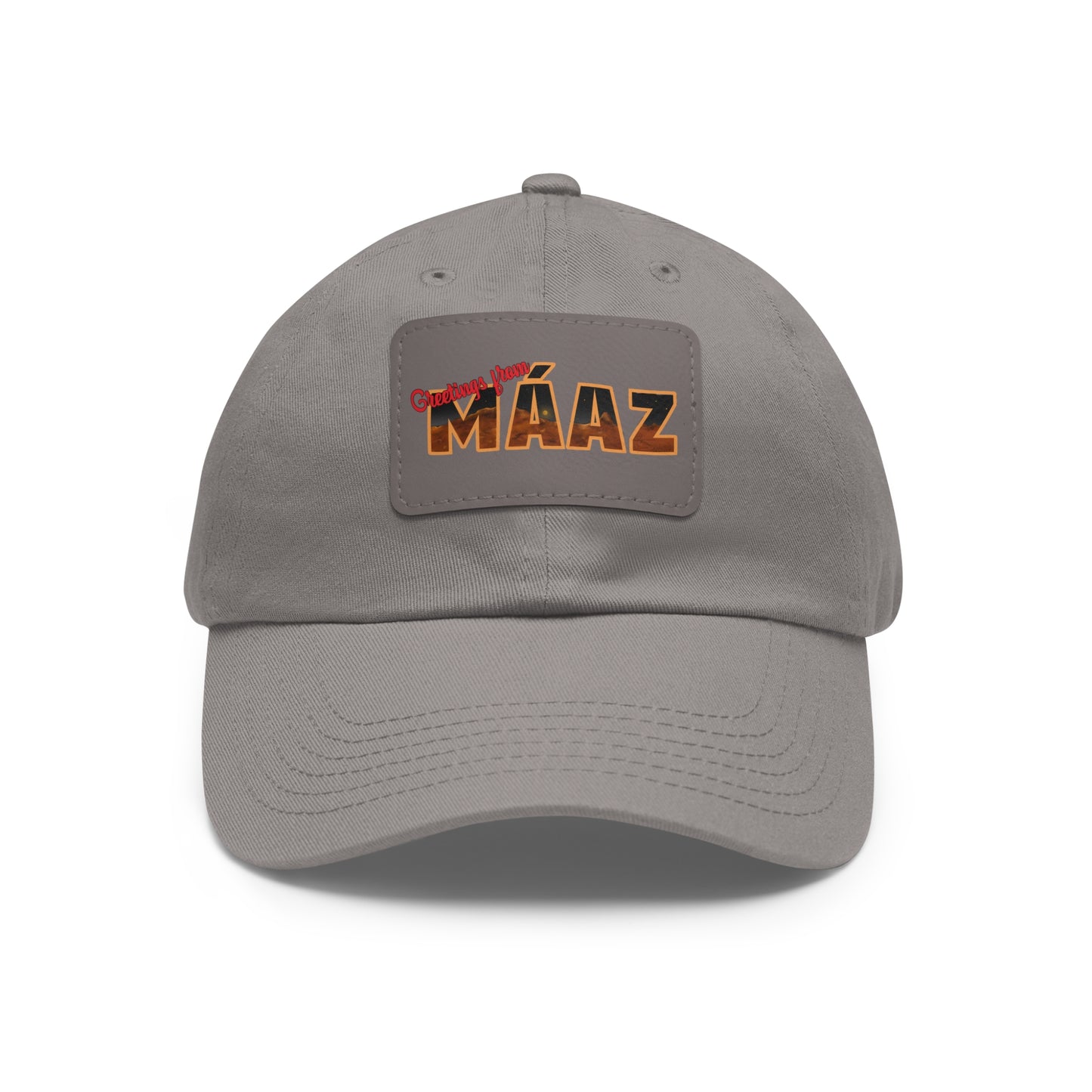 Greetings from Máaz Dad Hat with Leather Patch (Rectangle)