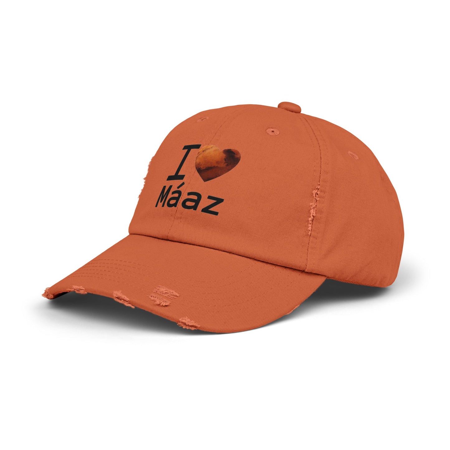 I Love Mars Unisex Distressed Cap