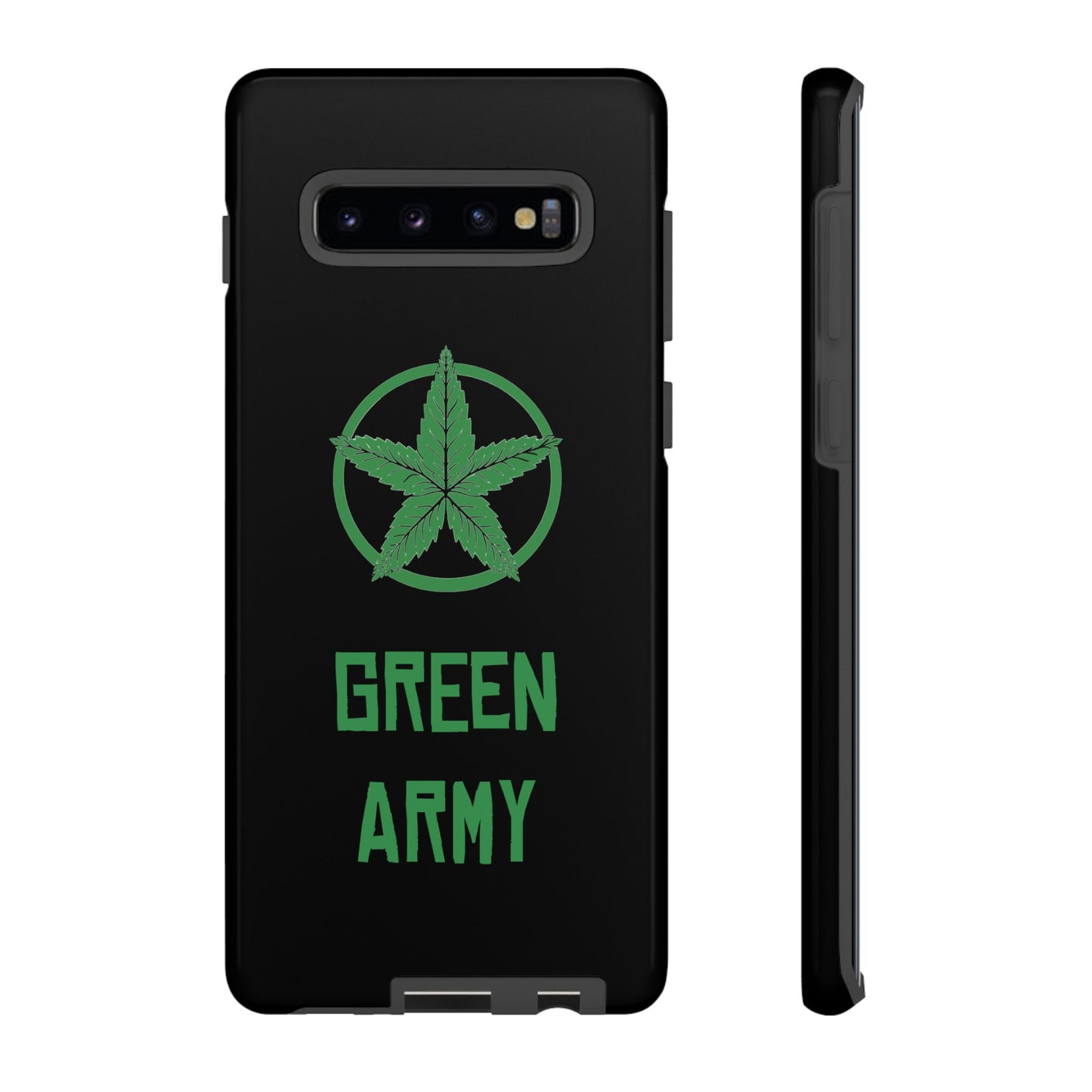 Black Full Green Army Star Leaf Tough Cases