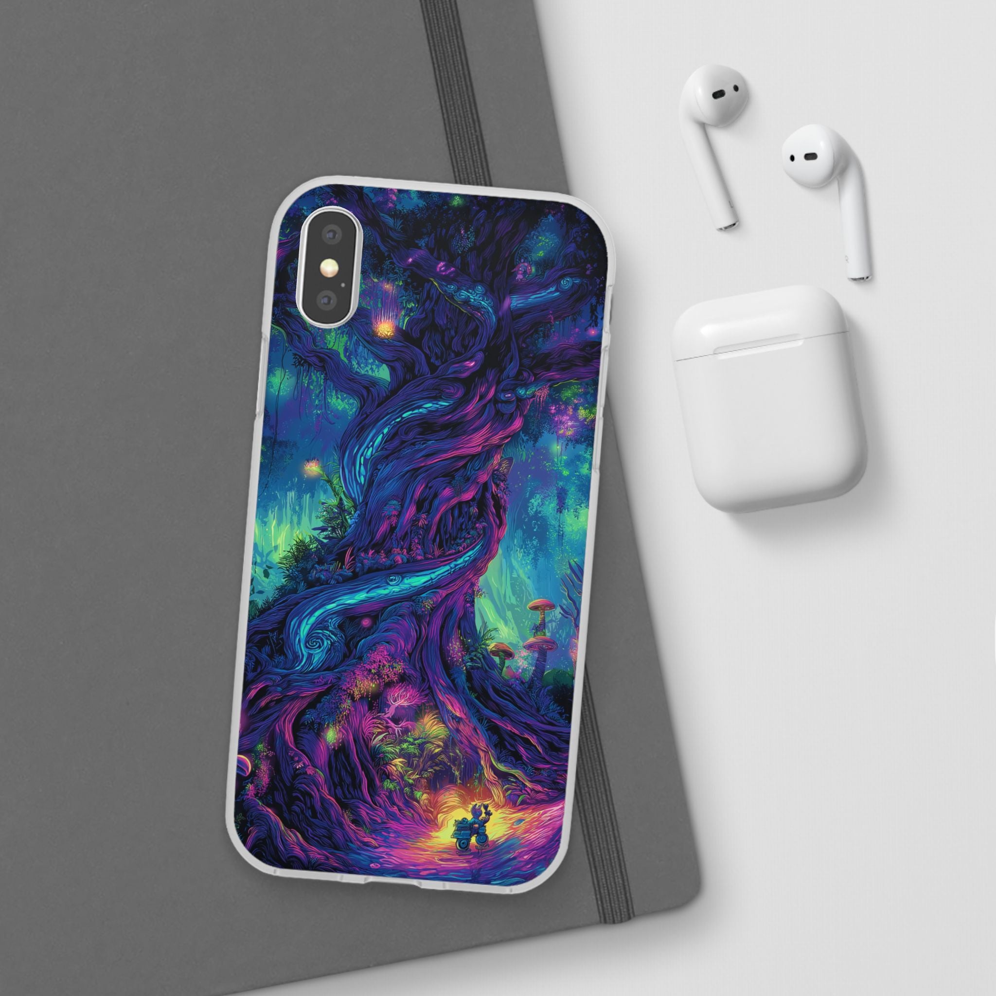 Psychedelic Tree Vibrant Fantasy Flexi Case - Enchanted Forest Design