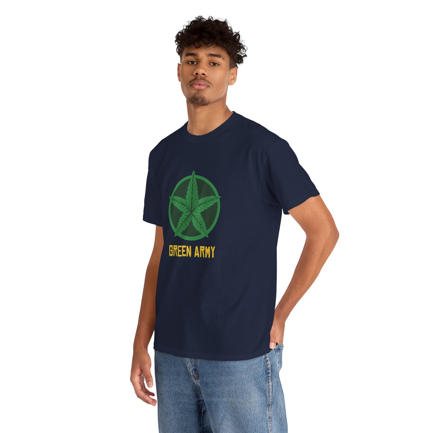 Green Army Star Logo Unisex Heavy Cotton Tee