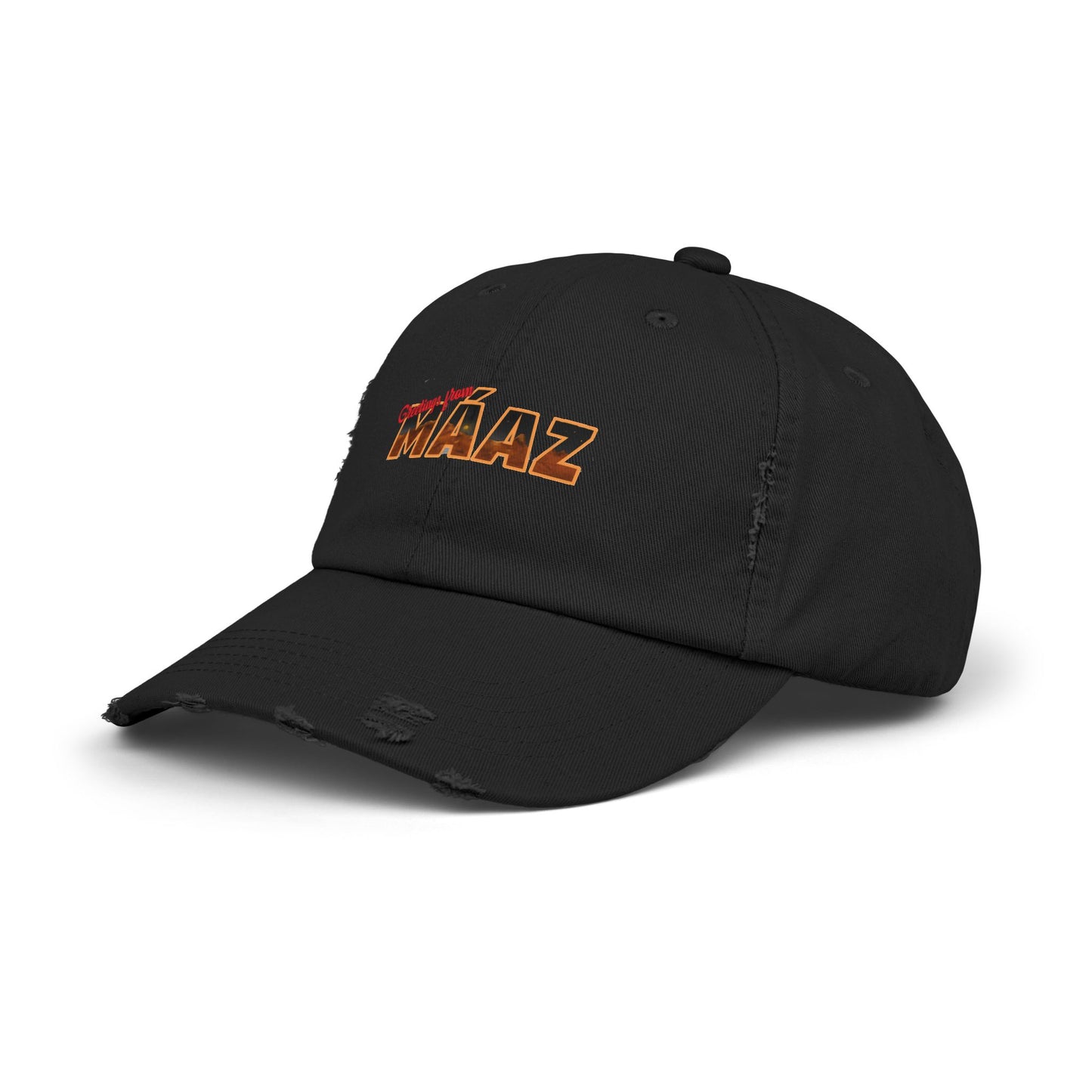 Greetings from Máaz Unisex Distressed Cap