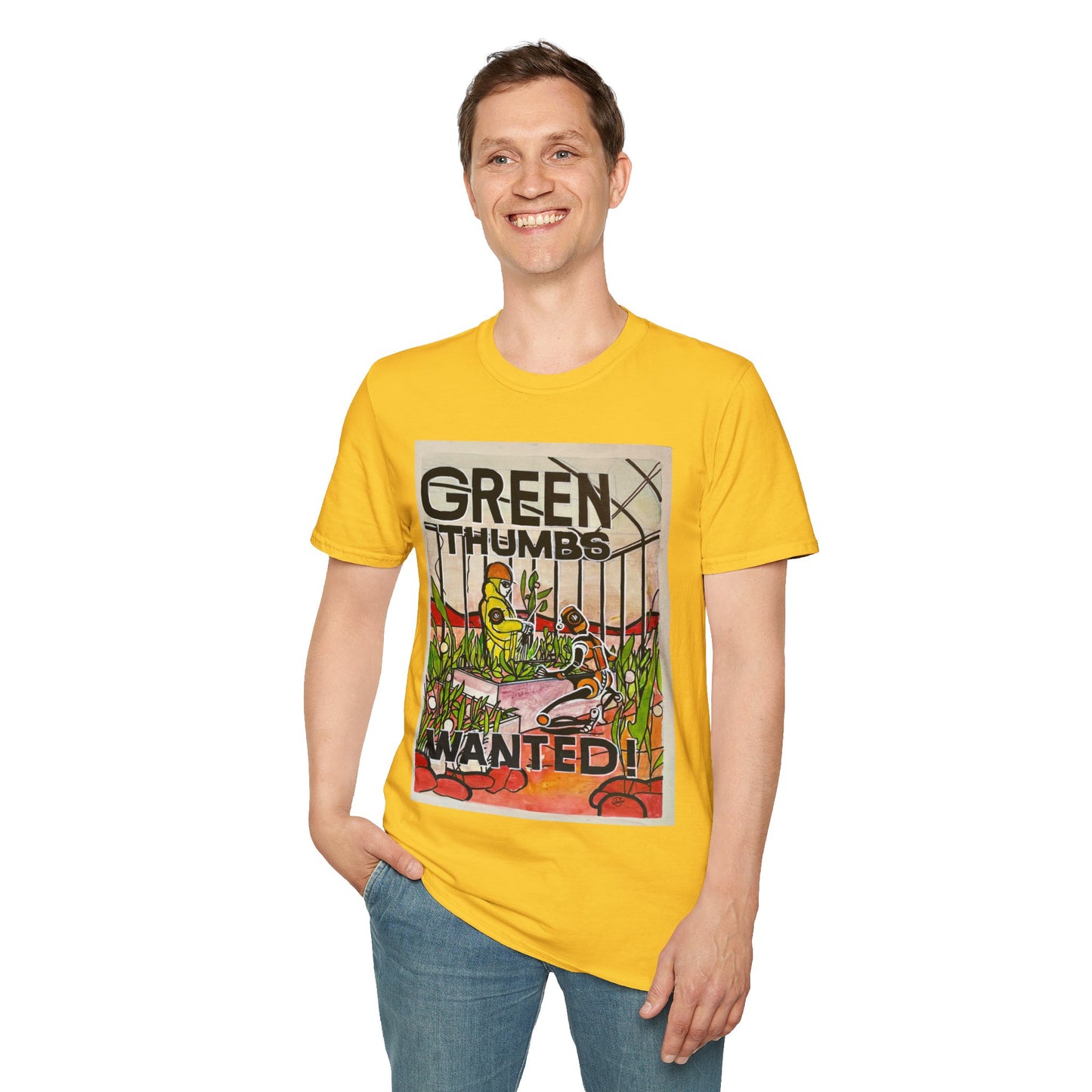 Martian Green Thumbs Unisex Softstyle T-Shirt
