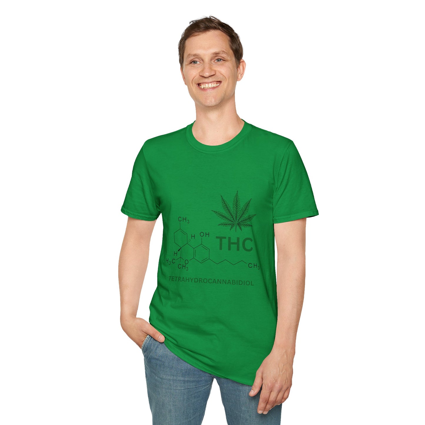 THC Molecule Unisex Softstyle T-Shirt