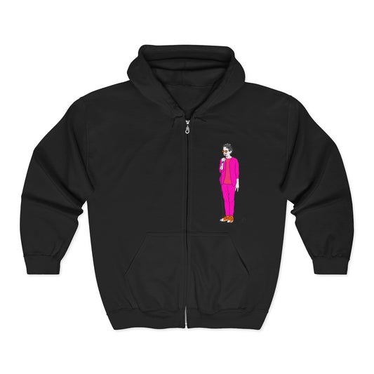 Draw & Gaffaw Loren K Little Old Lesbian Edition Unisex Heavy Blend Full Zip Hooded Sweatshirt