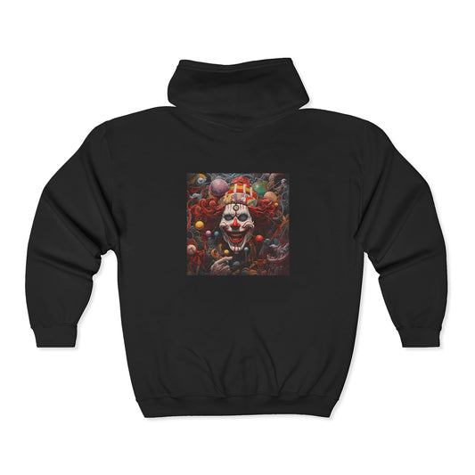Clown Mutiny Face Unisex Heavy Blend Full Zip Hooded Sweatshirt