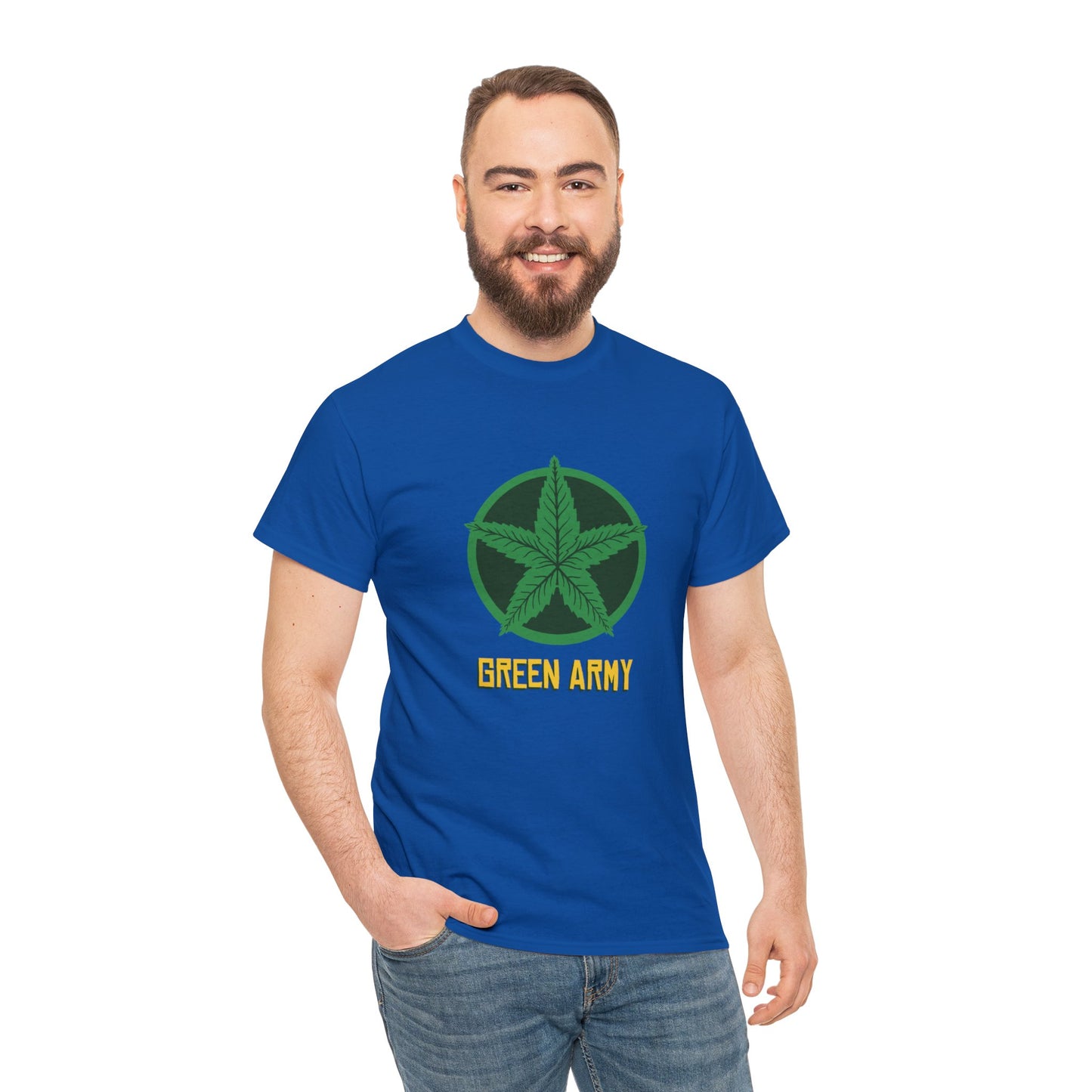 Green Army Star Logo Unisex Heavy Cotton Tee