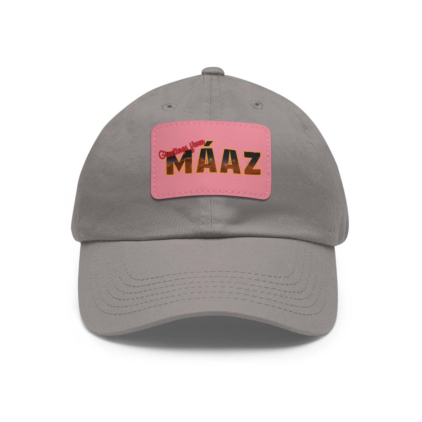 Greetings from Máaz Dad Hat with Leather Patch (Rectangle)