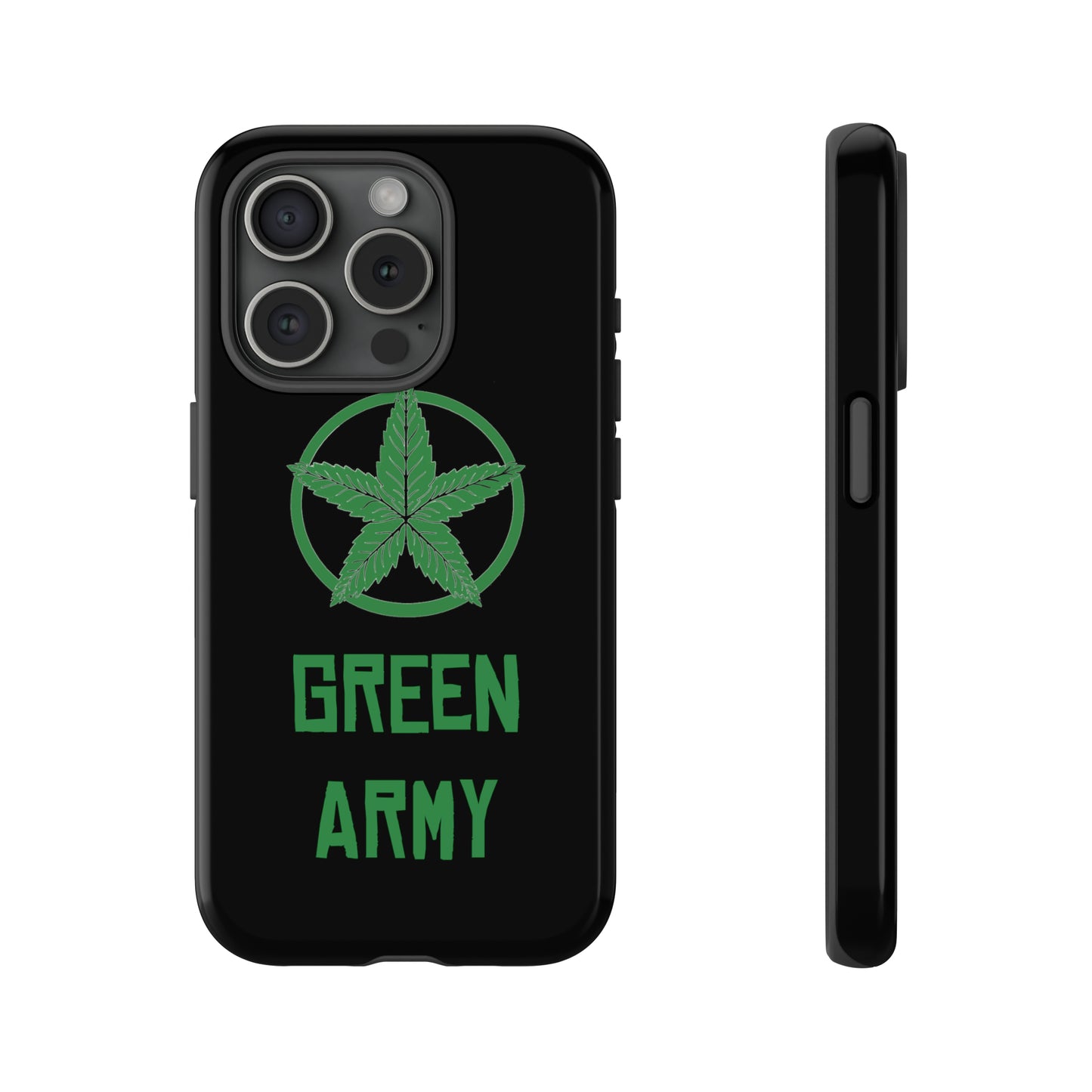 Black Full Green Army Star Leaf Tough Cases