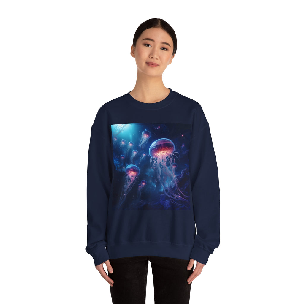 Jellyfish in Space Unisex Heavy Blend Crewneck Sweatshirt