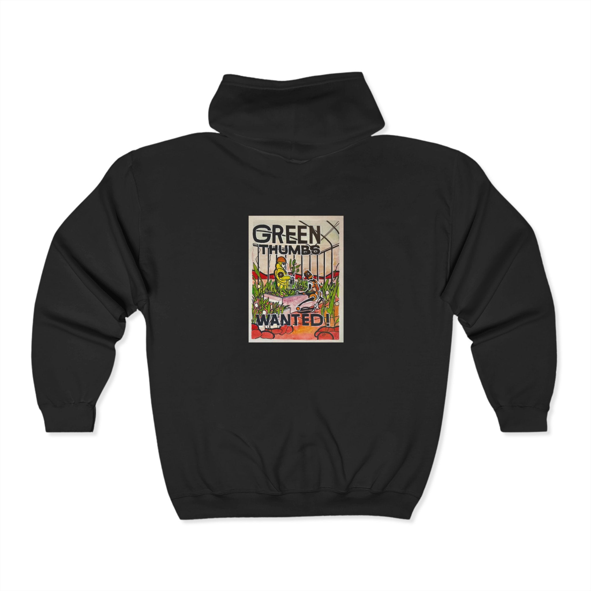Martian Green Thumbs Unisex Heavy Blend Full Zip Hooded Sweatshirt