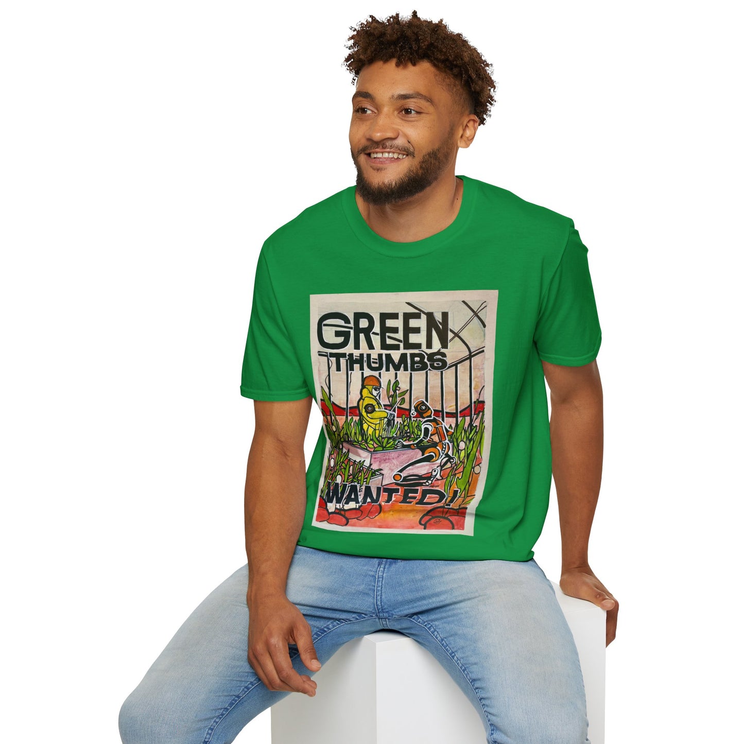 Martian Green Thumbs Unisex Softstyle T-Shirt