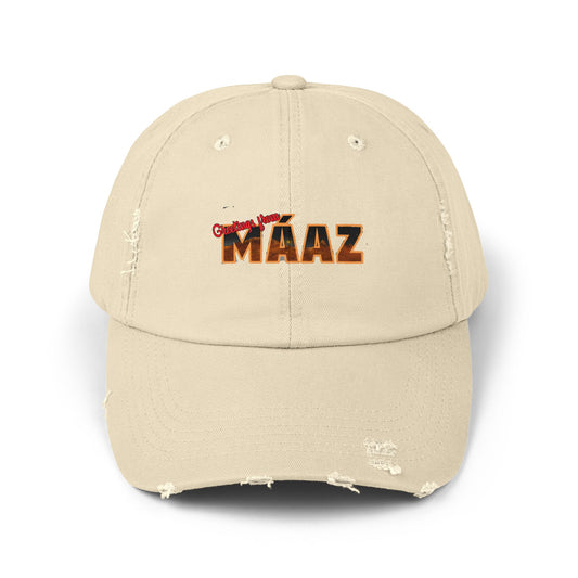 Greetings from Máaz Unisex Distressed Cap