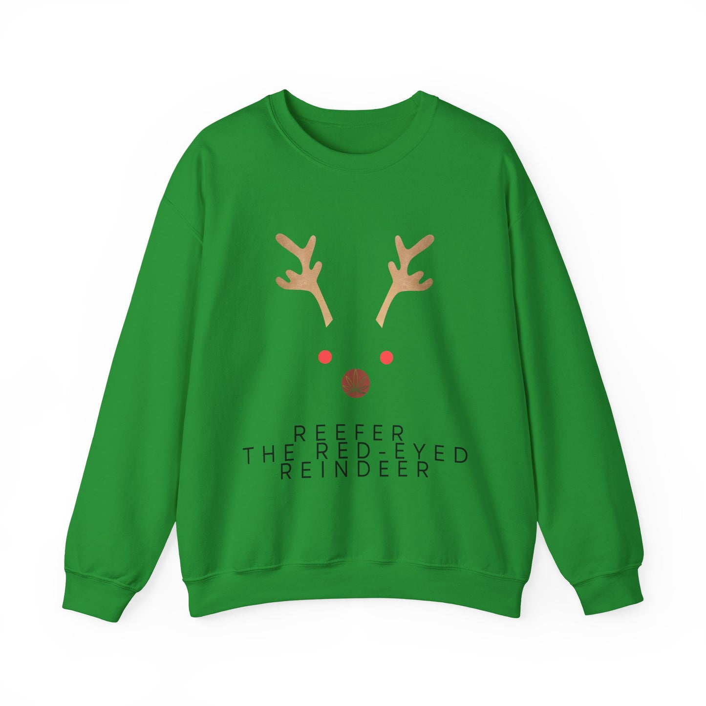 Red Eyed Reindeer Unisex Heavy Blend Crewneck Sweatshirt