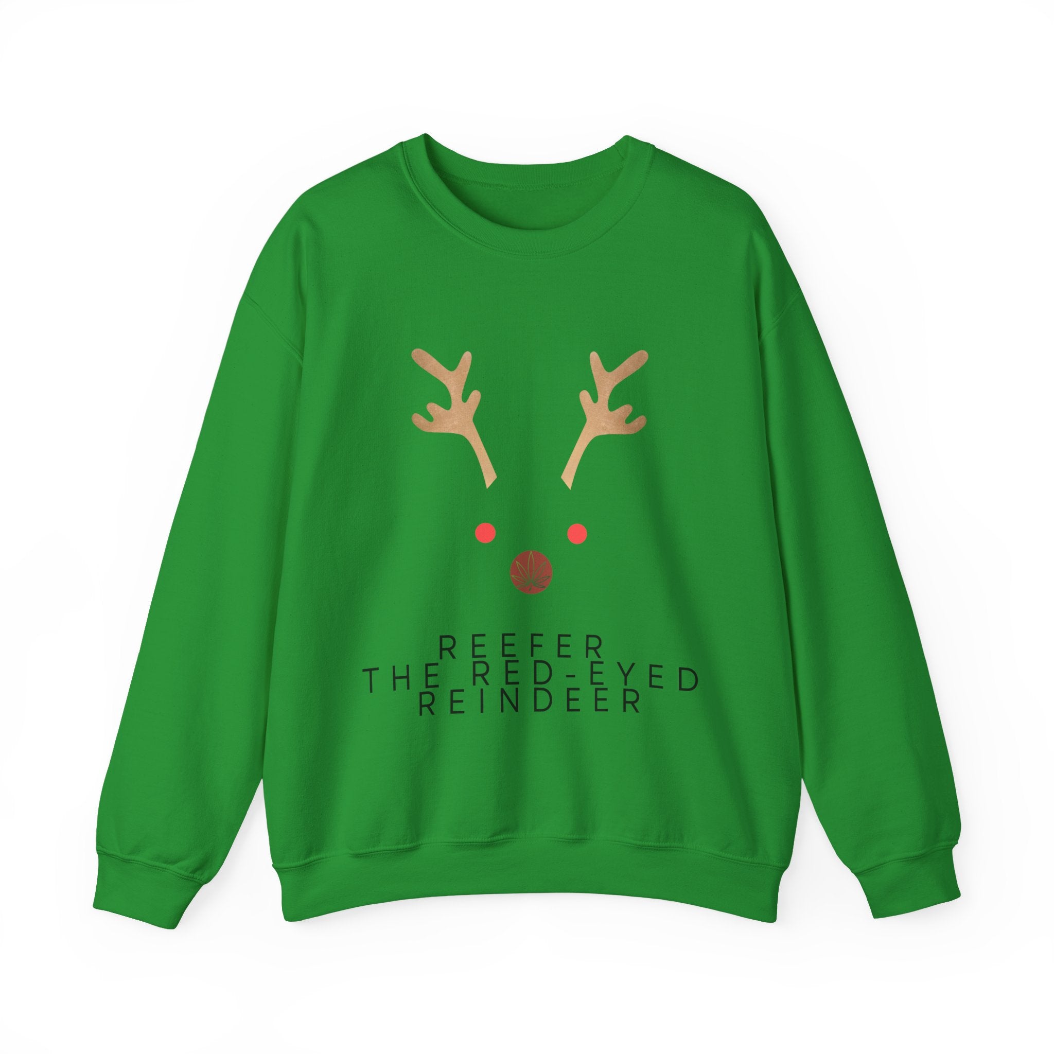 Red Eyed Reindeer Unisex Heavy Blend Crewneck Sweatshirt