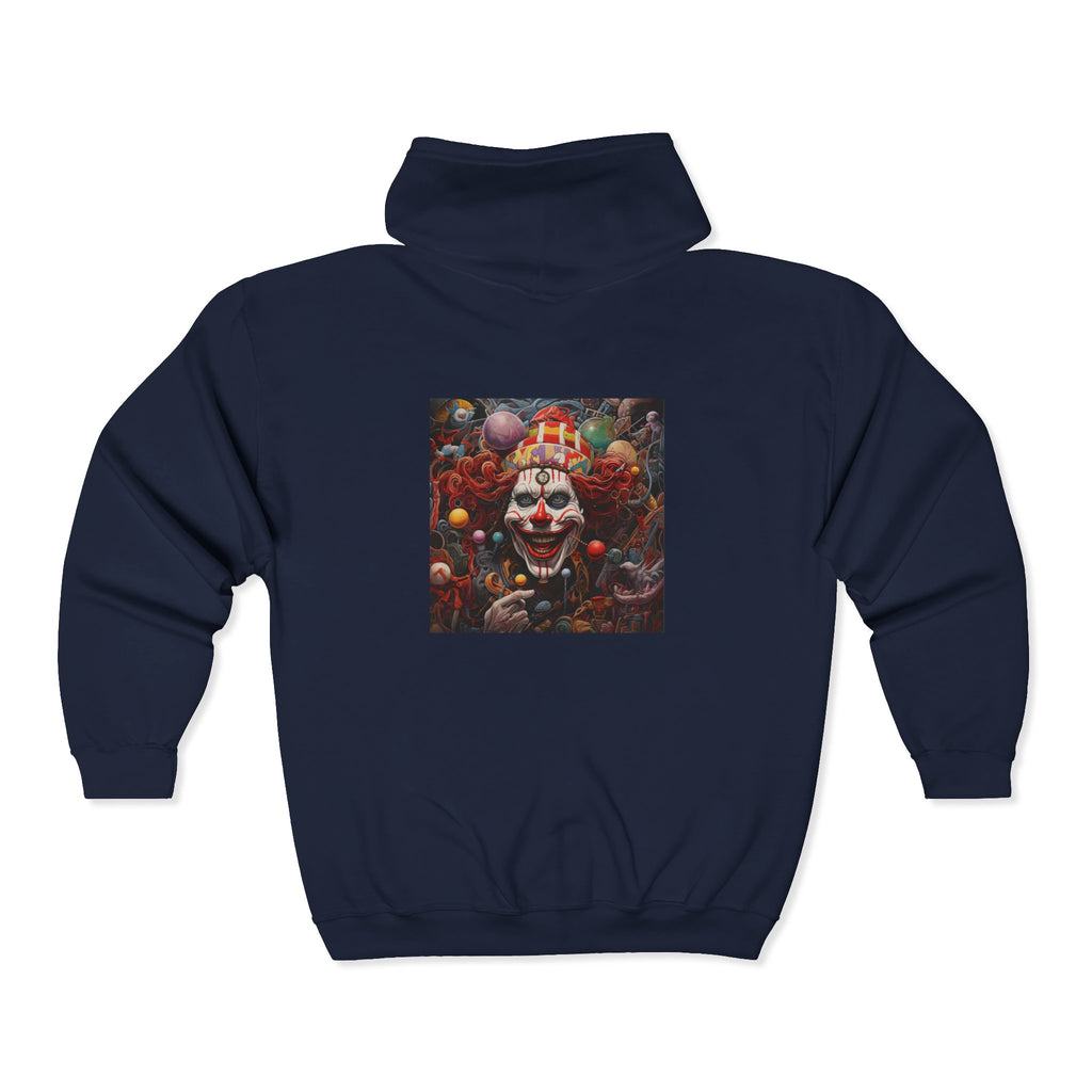 Clown Mutiny Face Unisex Heavy Blend Full Zip Hooded Sweatshirt