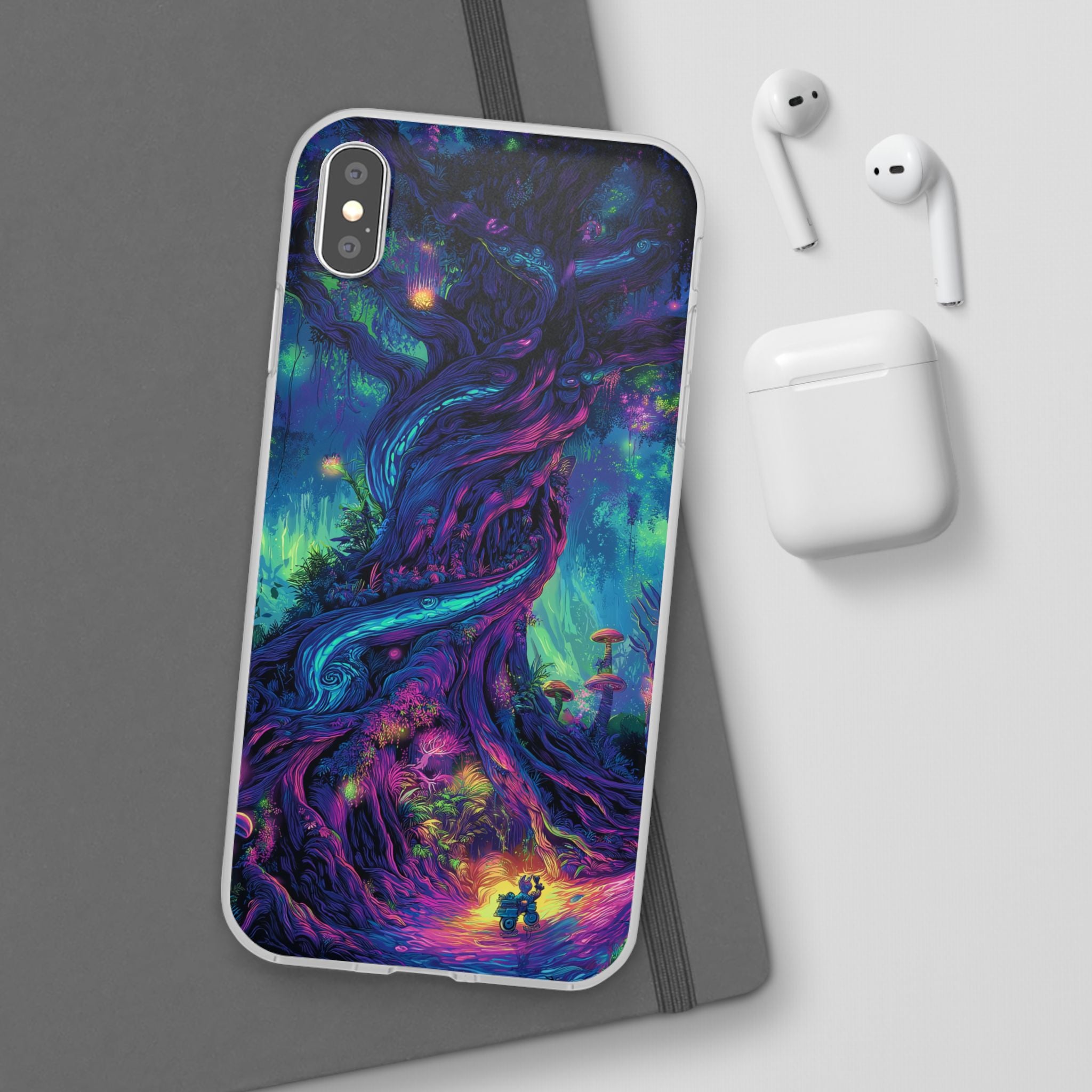 Psychedelic Tree Vibrant Fantasy Flexi Case - Enchanted Forest Design