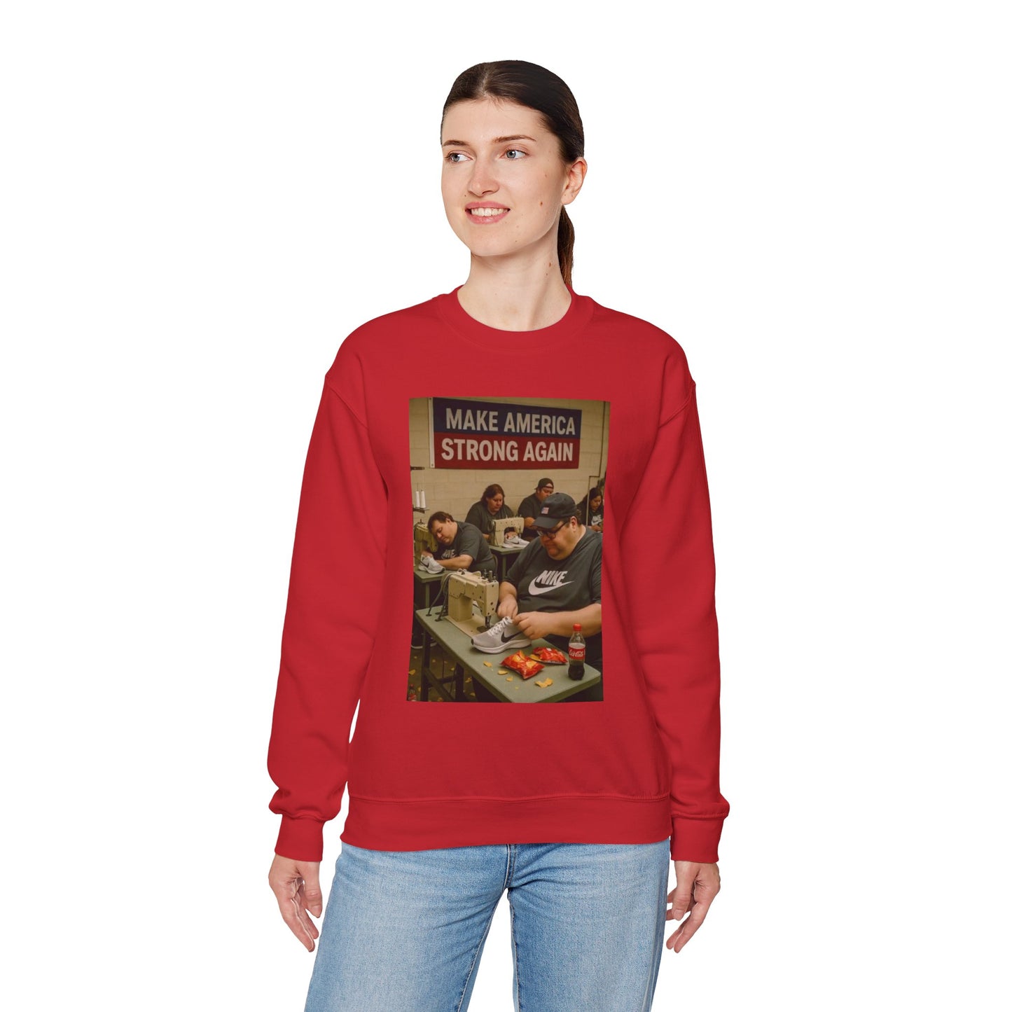 Unisex Heavy Blend Crewneck Sweatshirt - Make America Strong Again
