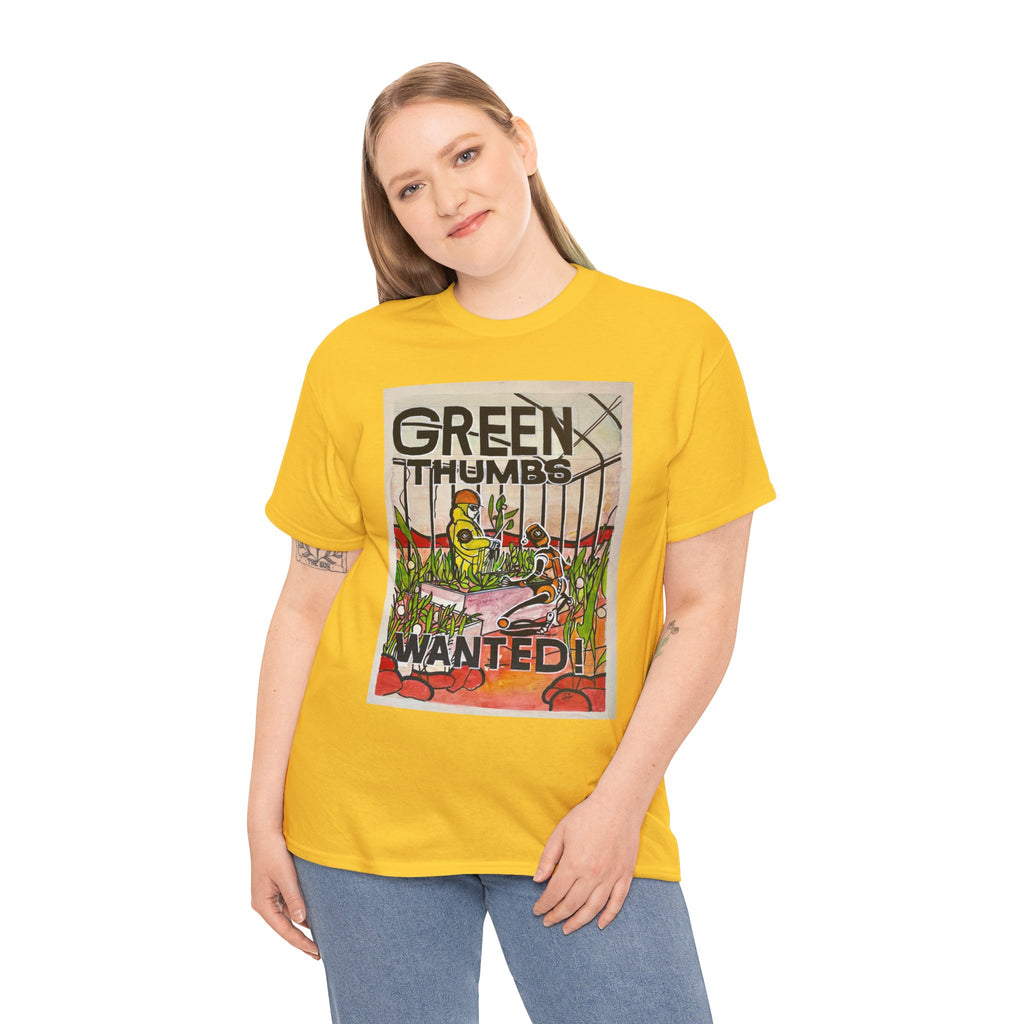 Martian Green Thumbs Unisex Heavy Cotton Tee