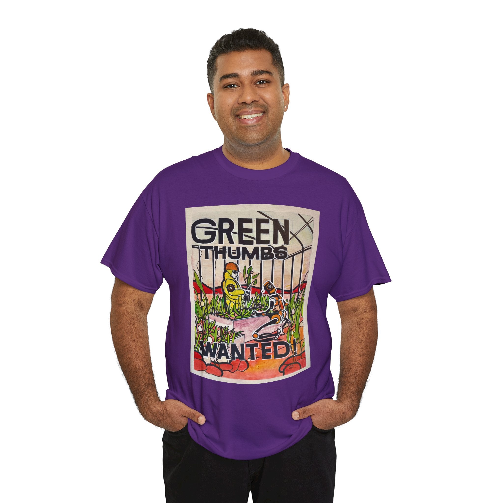 Martian Green Thumbs Unisex Heavy Cotton Tee