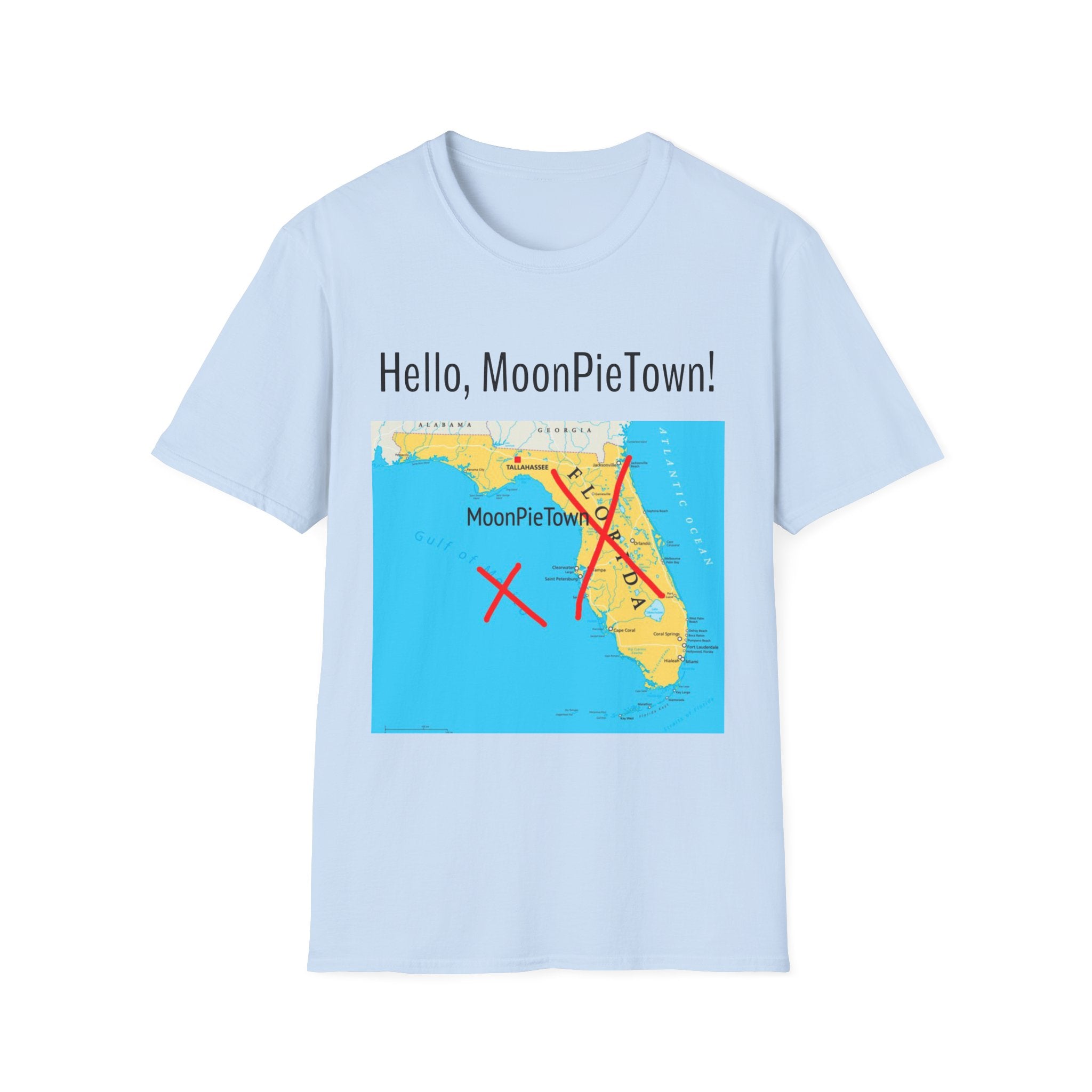 Hello MoonPieTown Unisex T-Shirt - Fun Florida Map Design