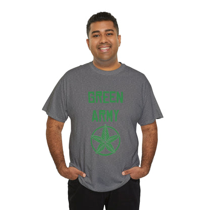 Green Army Star Leaf Unisex Heavy Cotton Tee