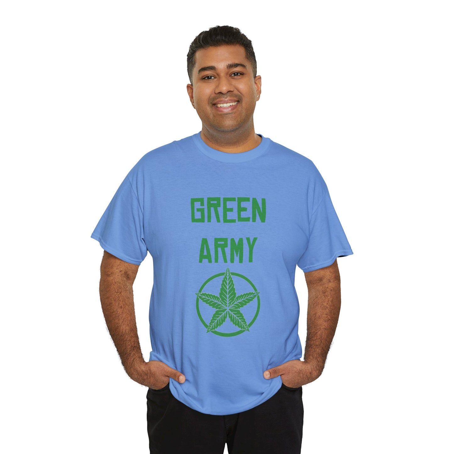 Green Army Star Leaf Unisex Heavy Cotton Tee