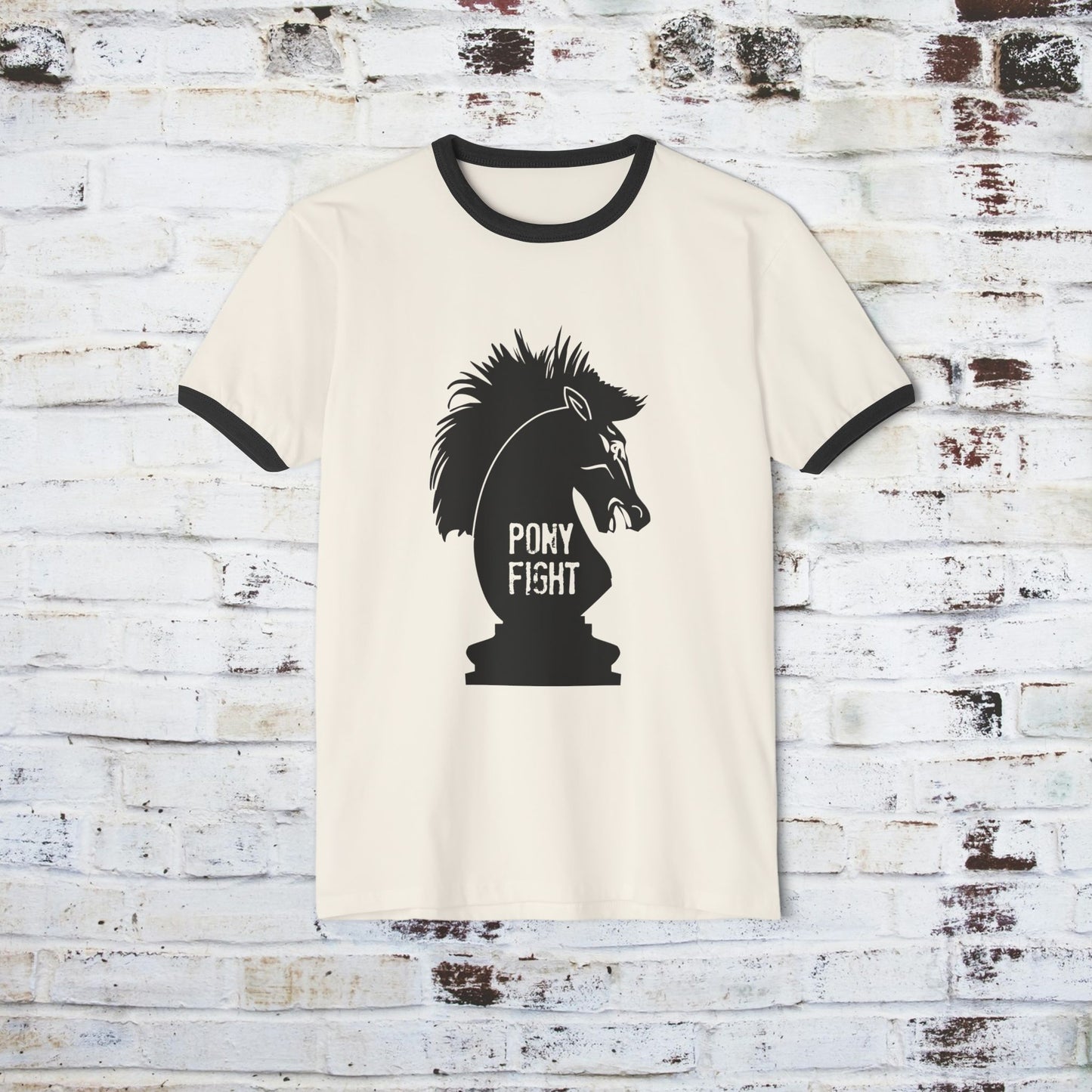 Pony Fight v3 Unisex Cotton Ringer T-Shirt