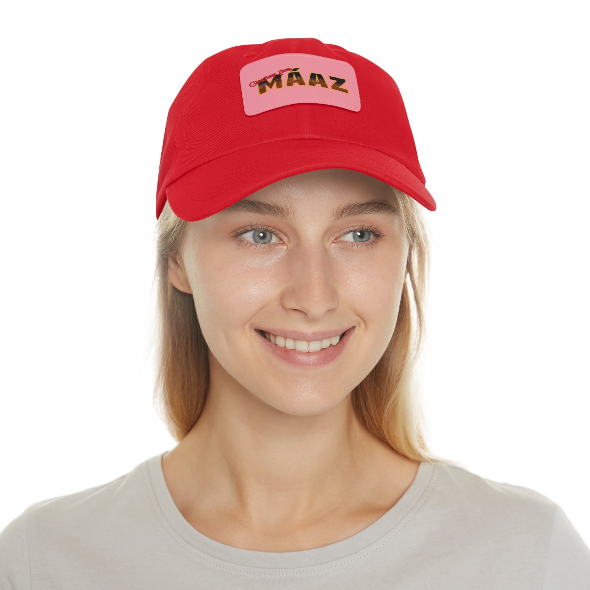 Greetings from Máaz Dad Hat with Leather Patch (Rectangle)