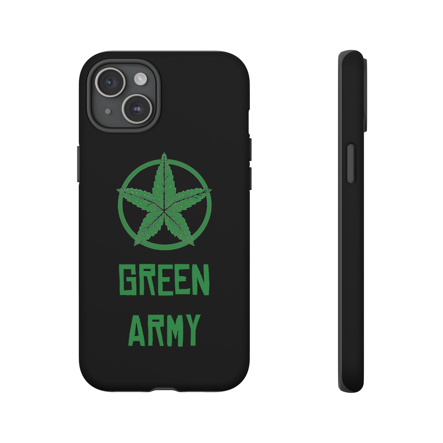 Black Full Green Army Star Leaf Tough Cases