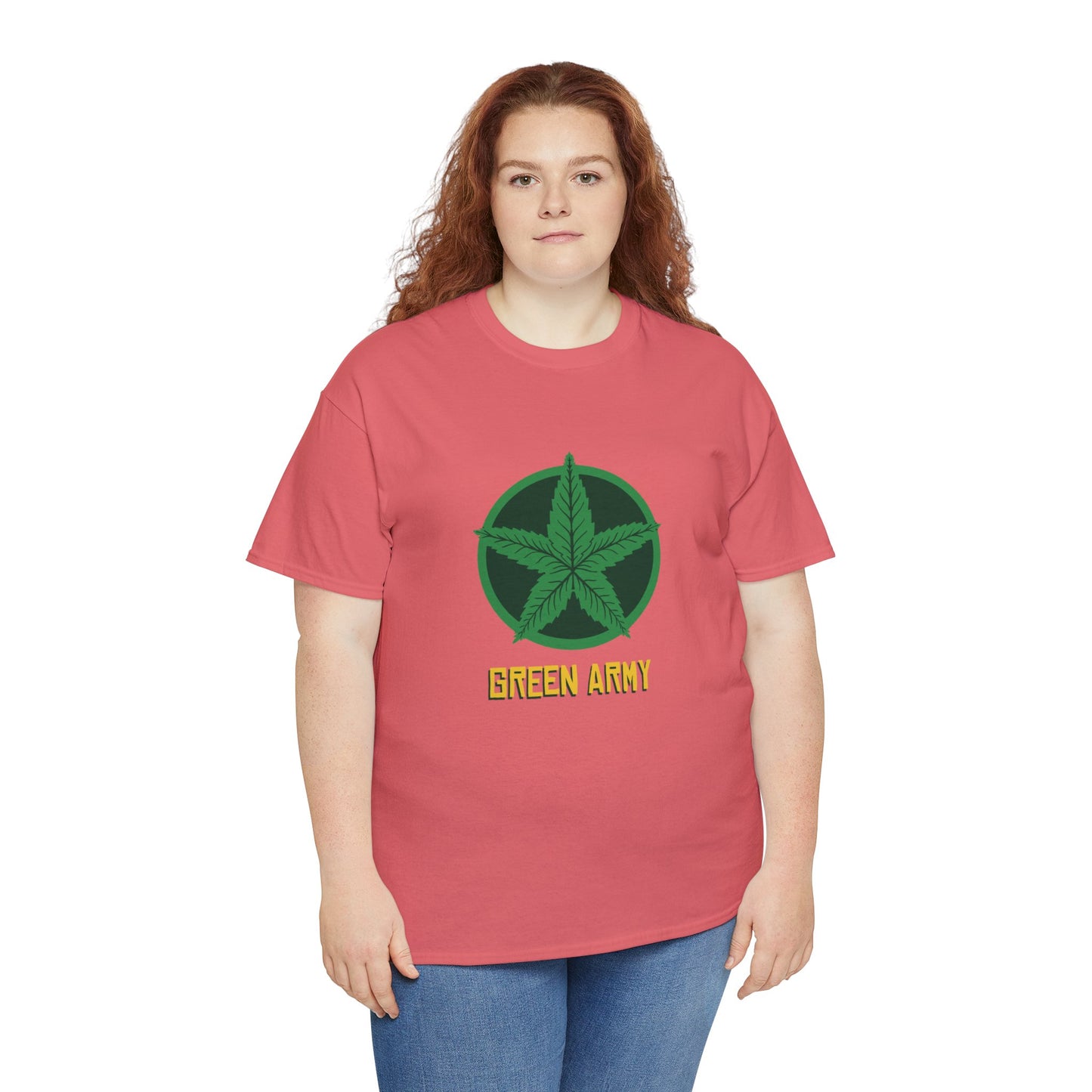 Green Army Star Logo Unisex Heavy Cotton Tee