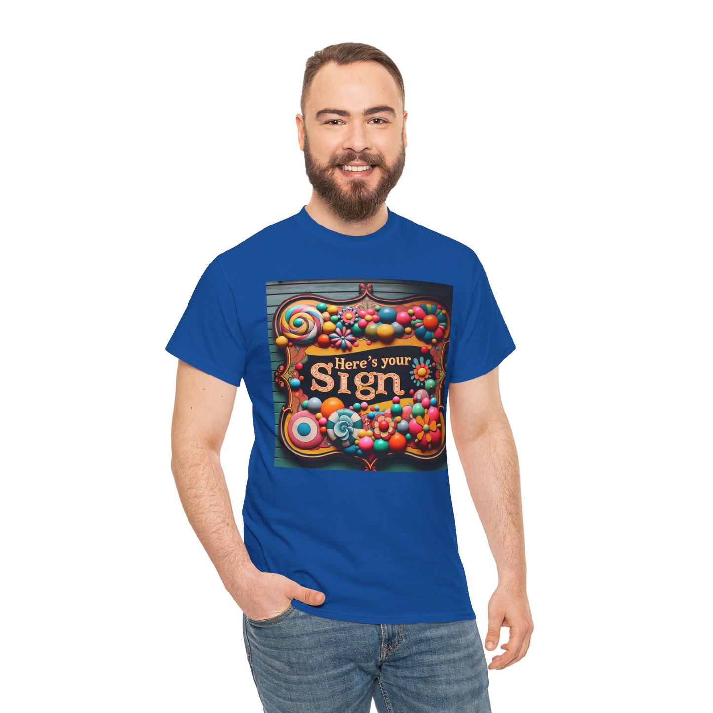 Here's Your Sign Unisex Heavy Cotton Tee - Fun and Colorful Graphic Tee for Everyday Wear