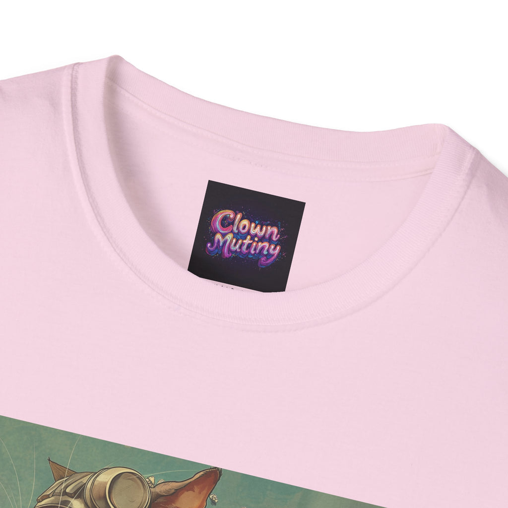 Cat Robot Bike Ride Unisex Softstyle T-Shirt