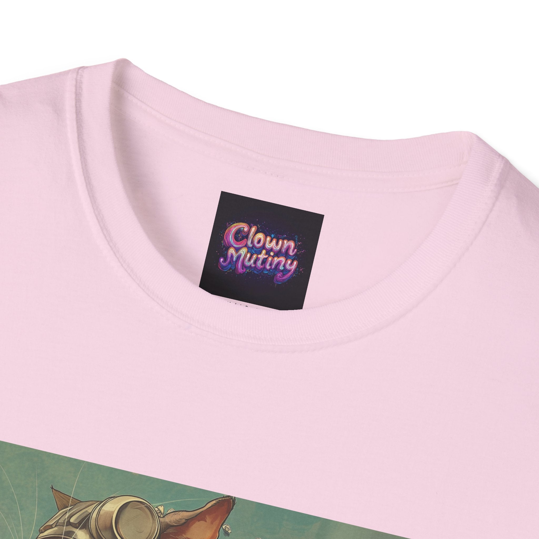 Cat Robot Bike Ride Unisex Softstyle T-Shirt