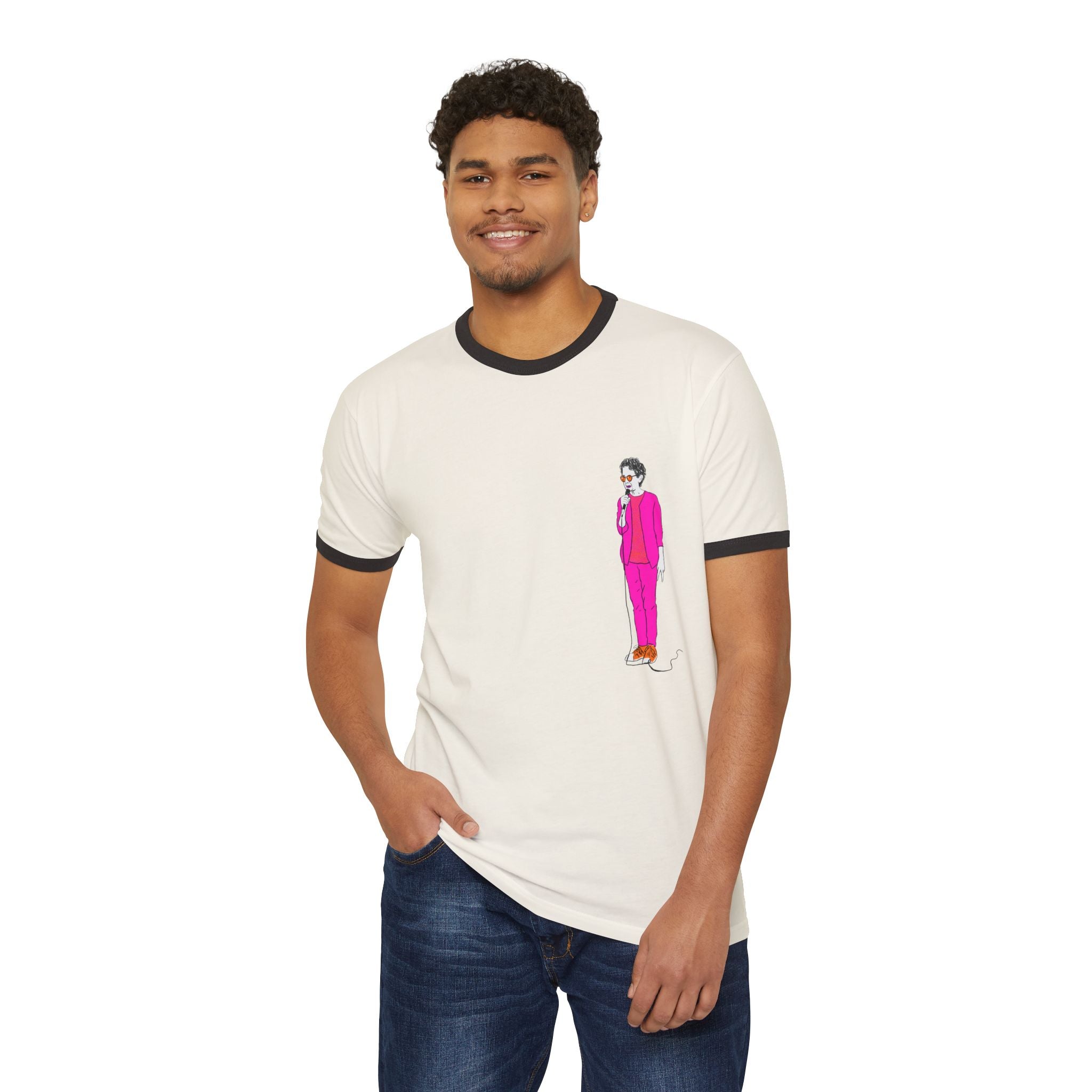 Draw and Guffaw Loren K Little Old Lesbian Unisex Cotton Ringer T-Shirt