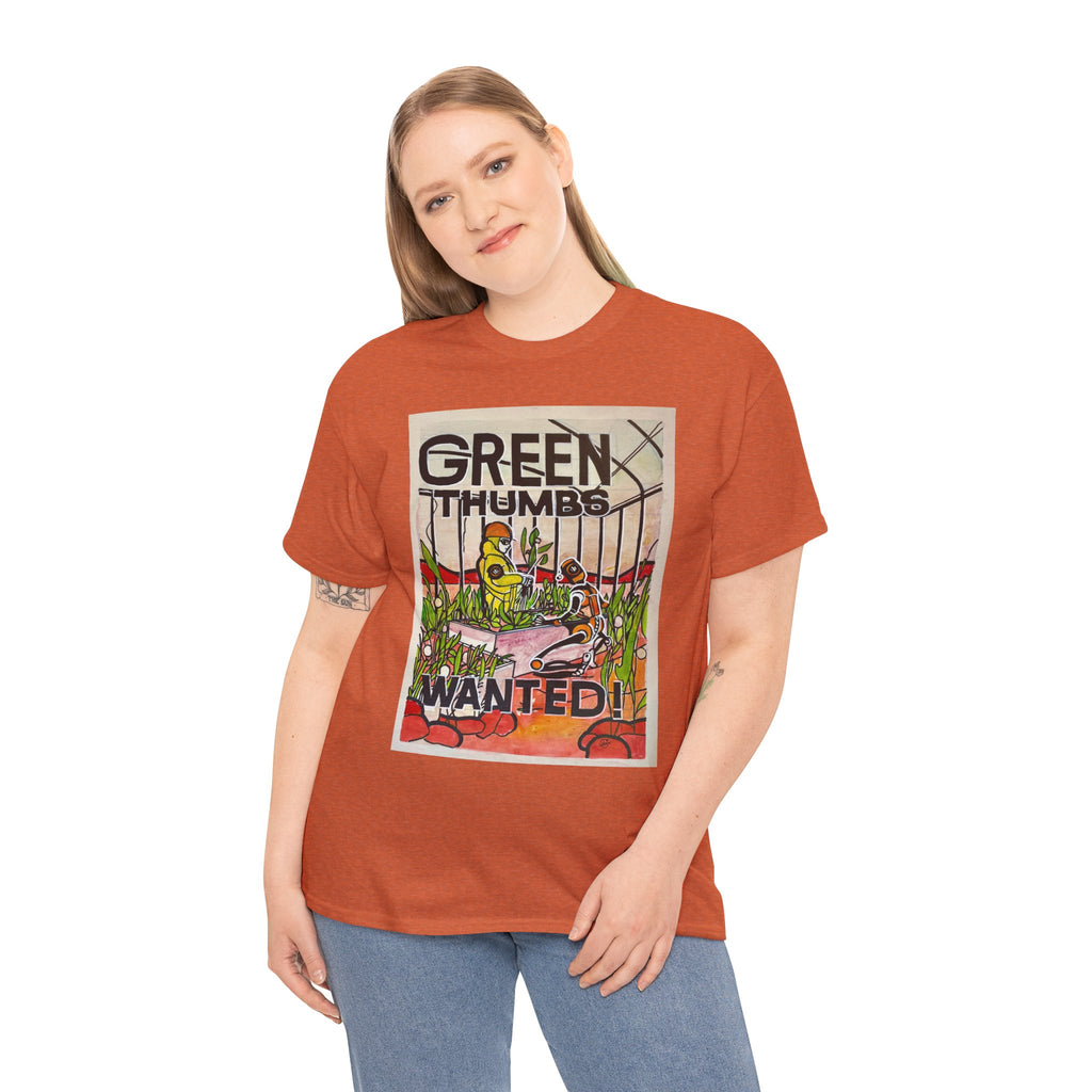 Martian Green Thumbs Unisex Heavy Cotton Tee