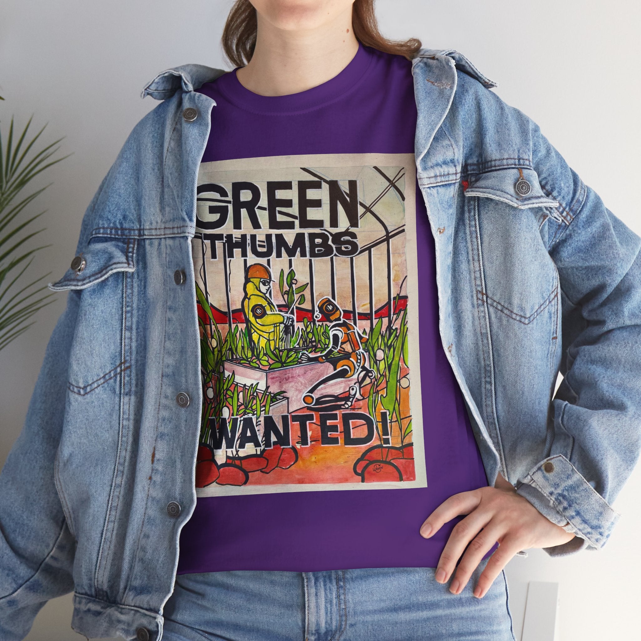 Martian Green Thumbs Unisex Heavy Cotton Tee