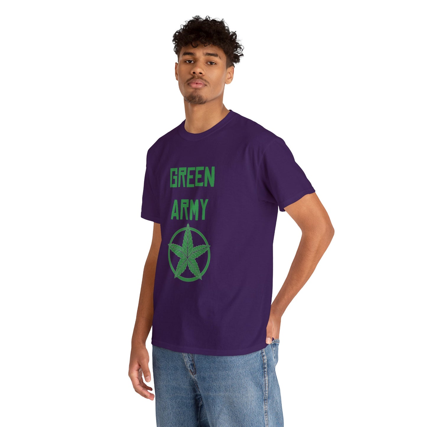 Green Army Star Leaf Unisex Heavy Cotton Tee