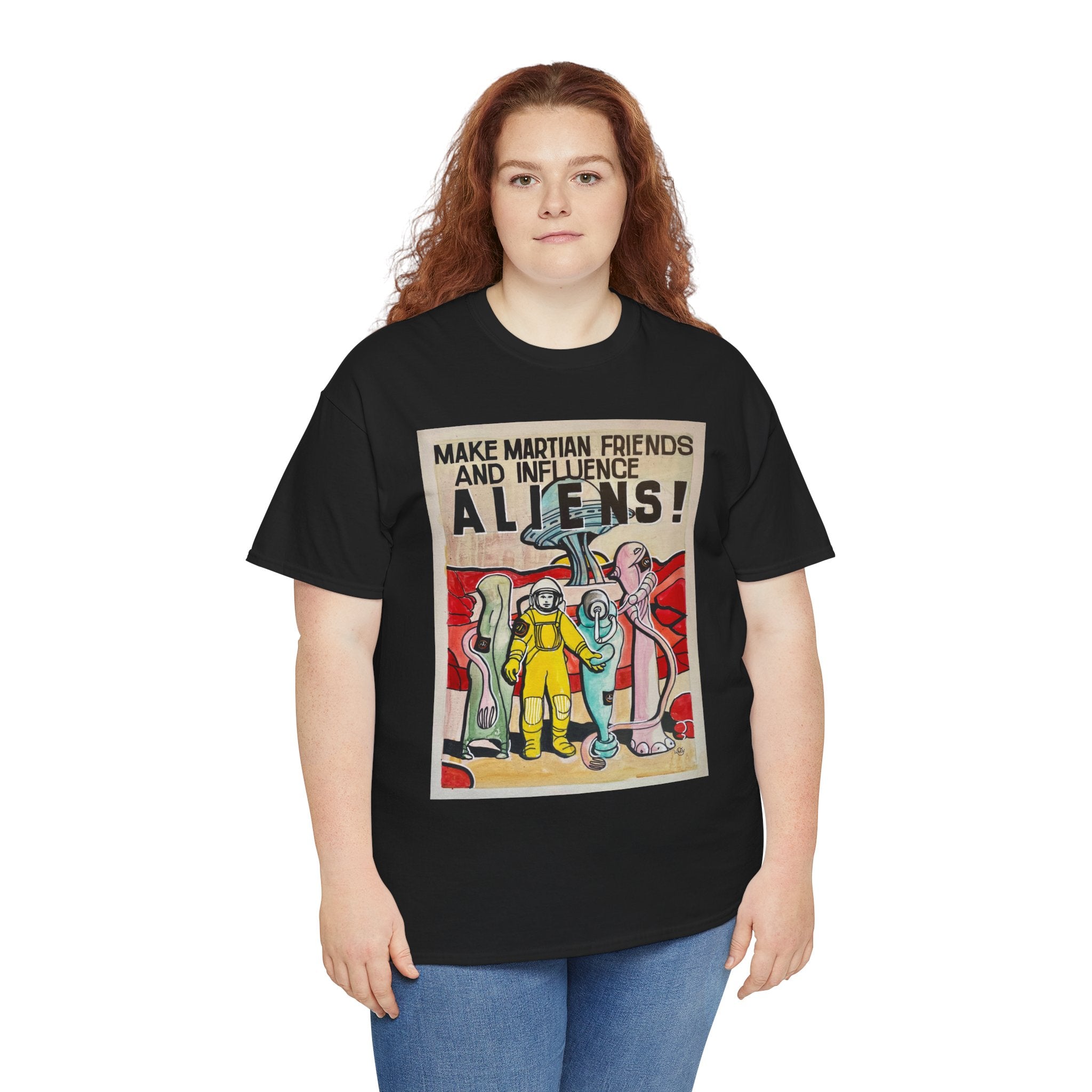 Mars Aliens Unisex Heavy Cotton Tee