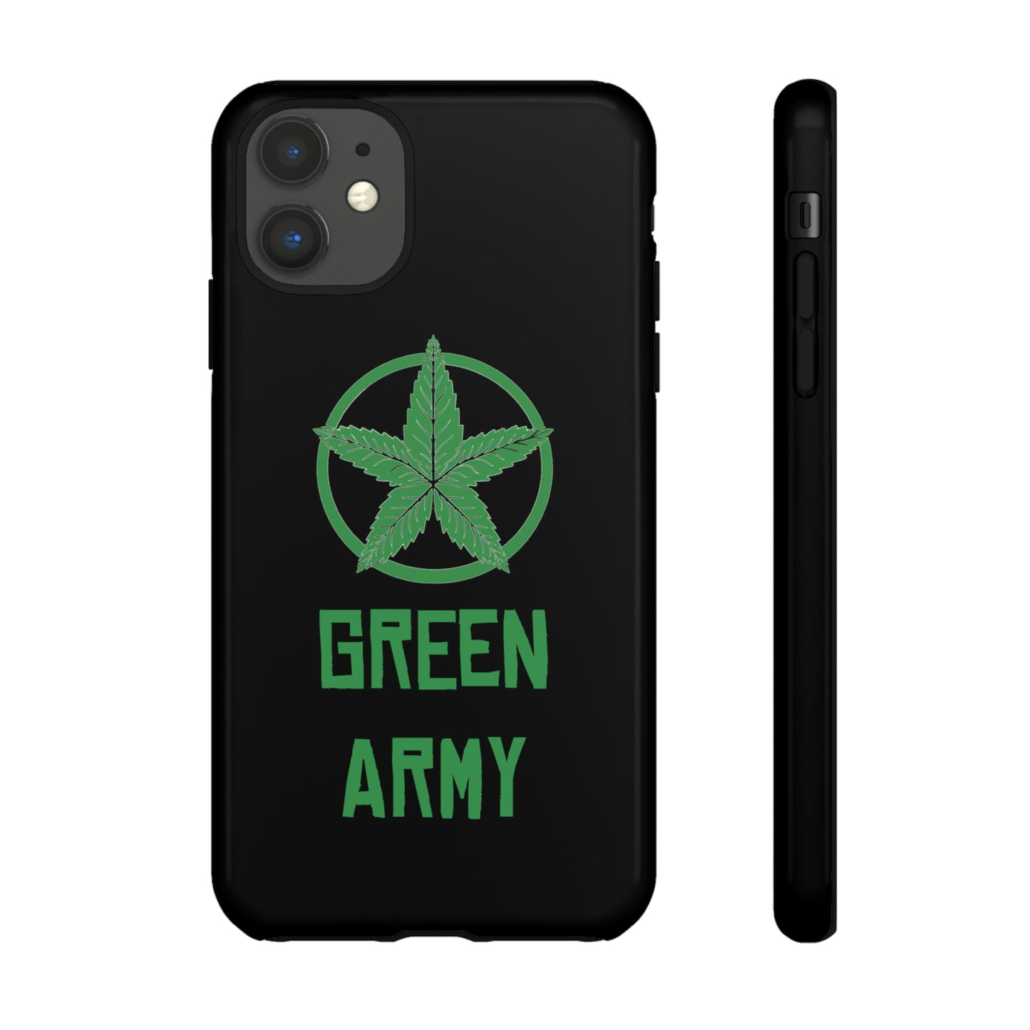 Black Full Green Army Star Leaf Tough Cases