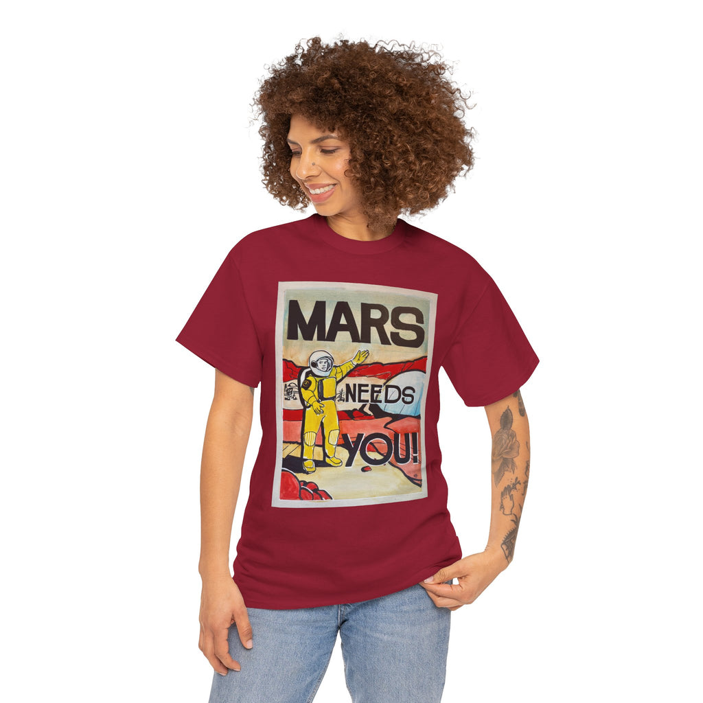 Mars Needs You Unisex Heavy Cotton Tee