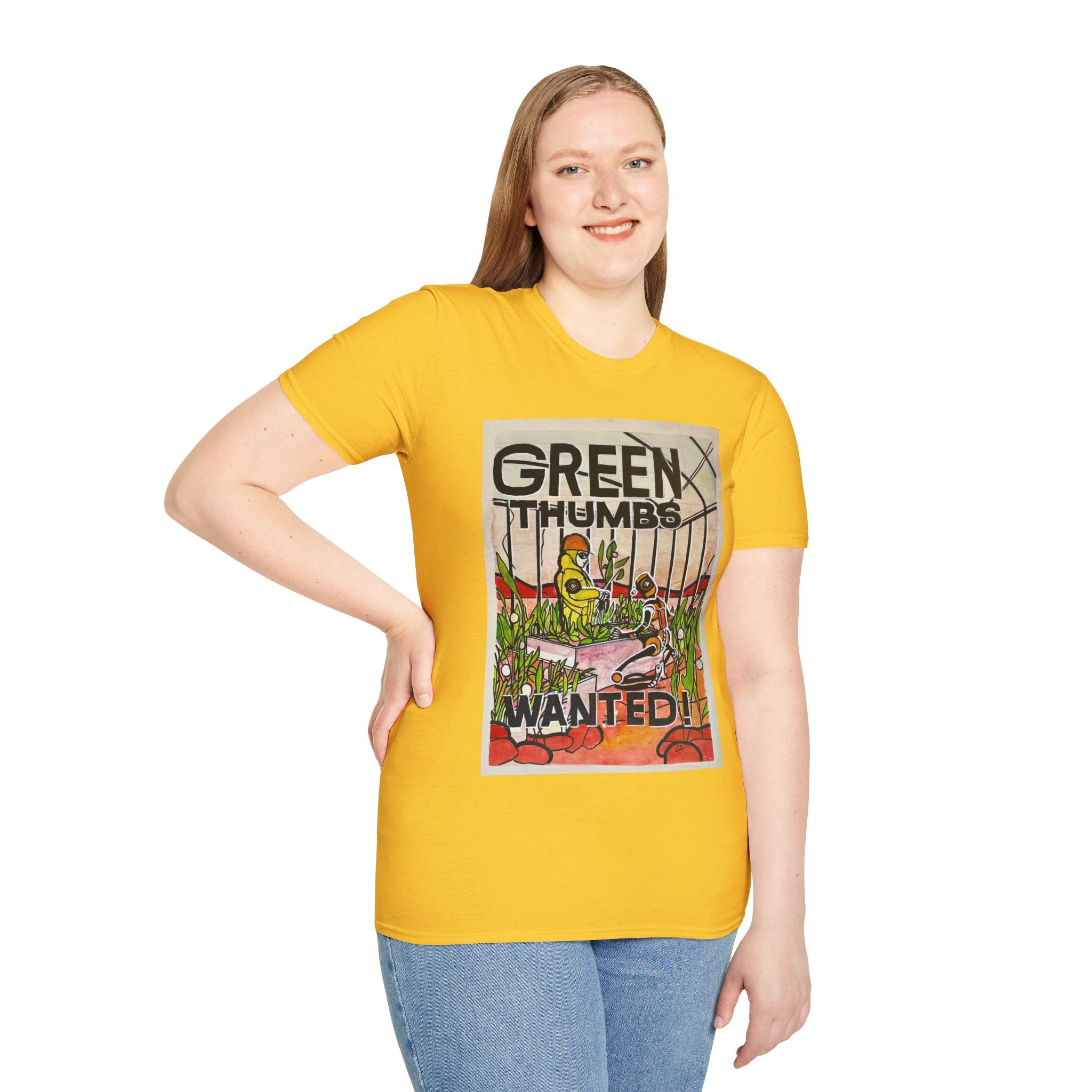 Martian Green Thumbs Unisex Softstyle T-Shirt