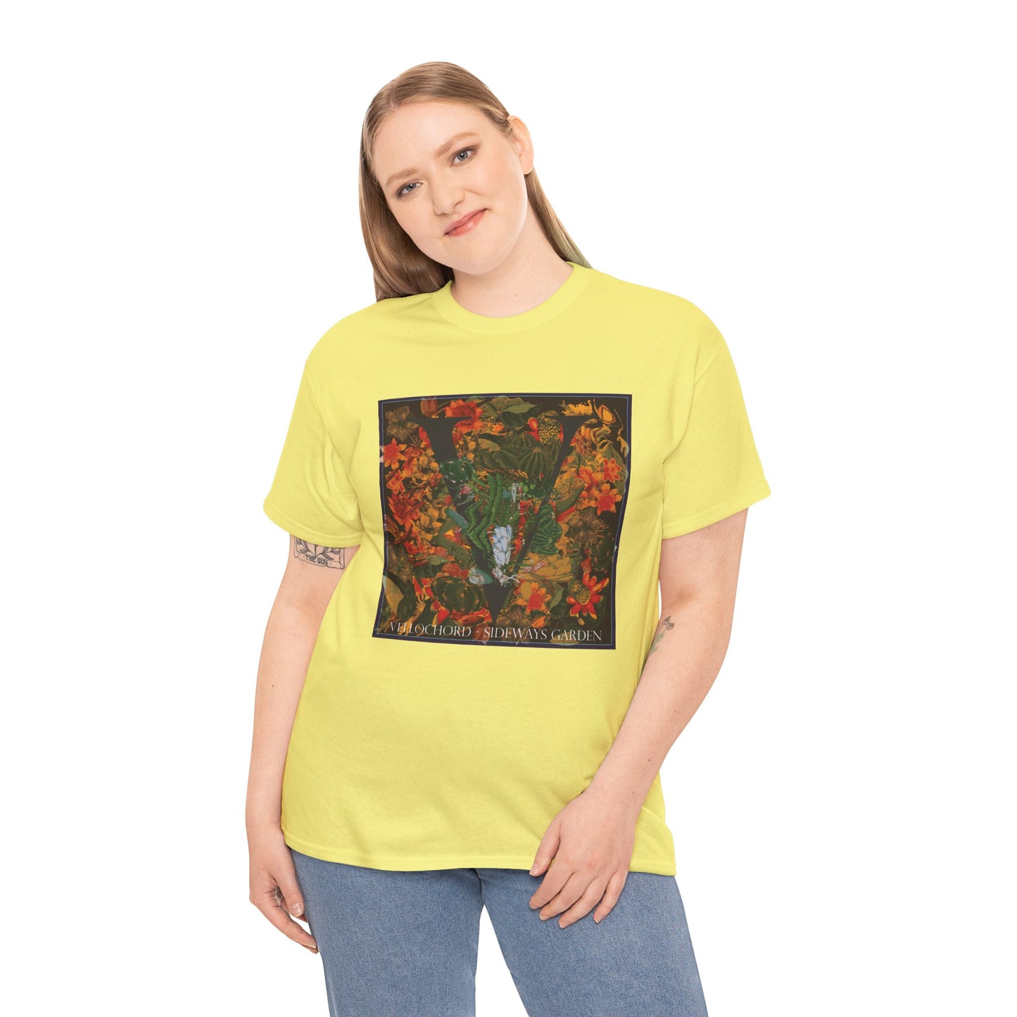 Official Vellochord Sideways Garden Unisex Heavy Cotton Tee