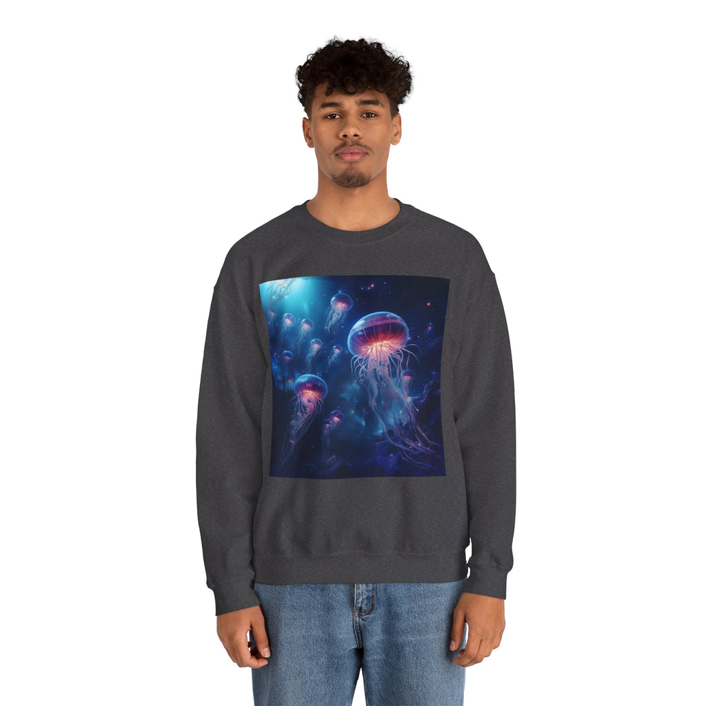 Jellyfish in Space Unisex Heavy Blend Crewneck Sweatshirt
