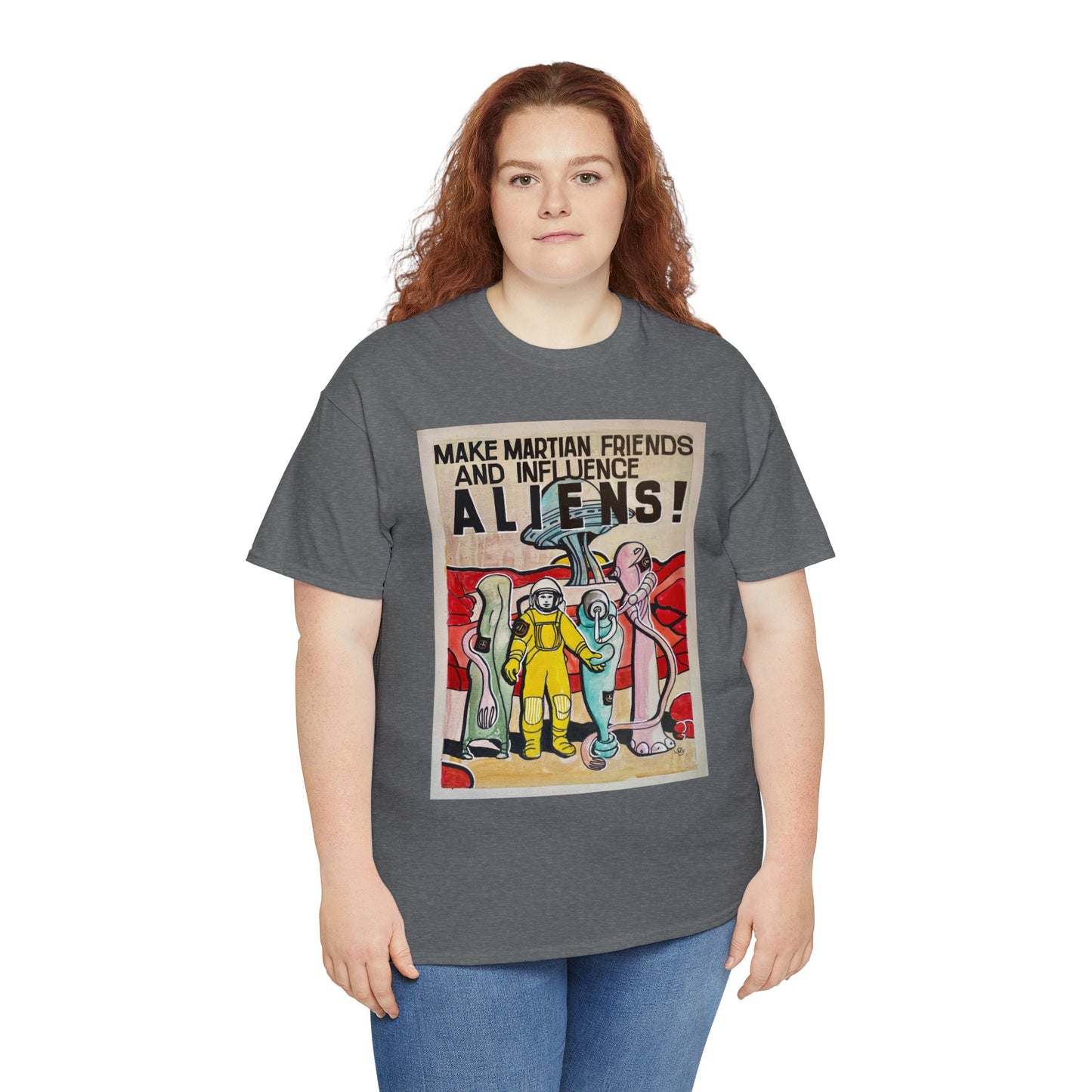 Mars Aliens Unisex Heavy Cotton Tee